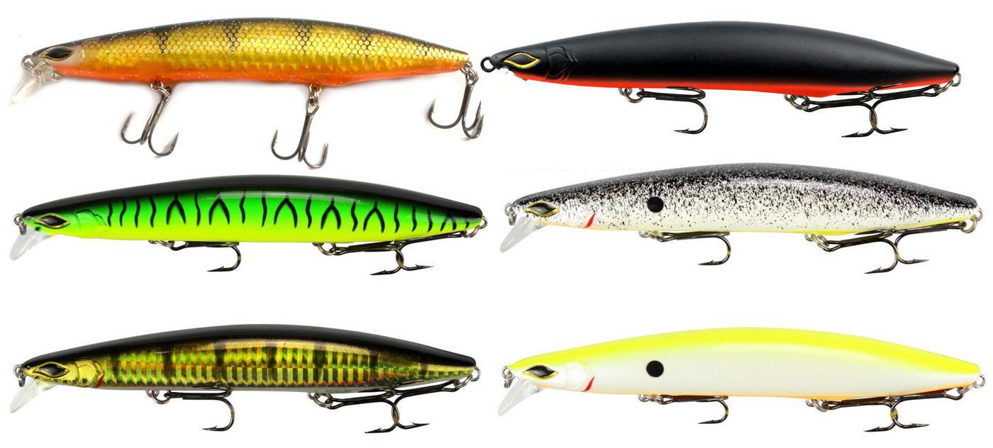 6 Seika Pro Wobbler Nightveit Junior 12,5cm 19g – Kunstköder Set
