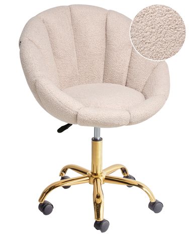 Schreibtischstuhl ANNABELLE Bouclé Beige
