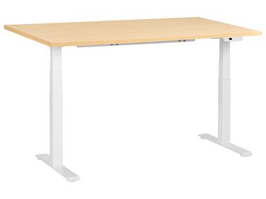 Electric Adjustable Standing Desk DESTINES Light Brown/ White 160 cm 72 cm