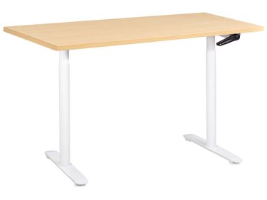 Manual Adjustable Standing Desk DESTINAS Light Brown/ White 120 cm 72 cm