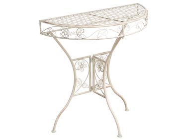 Outdoor Bistrotisch YAVIZA 80 cm 36 cm Metall Hellbeige