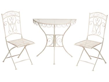 Bistro Set klappbar JUINA Metall Hellbeige
