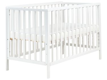 Baby Cot Bed Pine Wood KIAMA 70 x 130 cm White