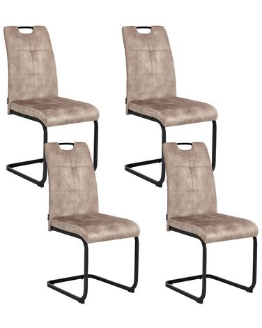Esszimmerstuhl 4er Set CISCO Stoff Taupe
