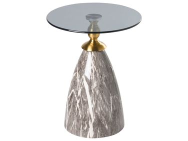 Beistelltisch CADY Sicherheitsglas Schwarzer Marmor
