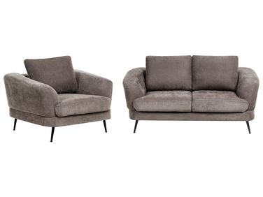 Sofa Set 3-Sitzer KJAER Chenillegewebe Taupe