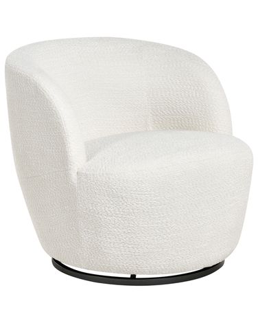 Swivel Armchair KUOLPA Chenille Off-White