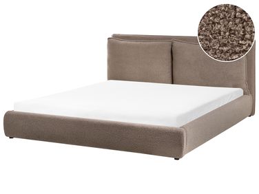 Bett mit Lattenrost Bouclé BAJONNA 180 x 200 cm Braun