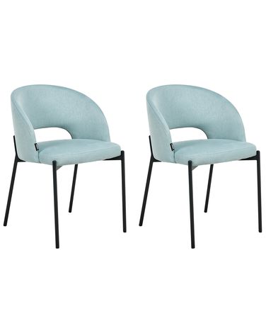 Esszimmerstuhl 2er Set PENNY Stoff Hellblau