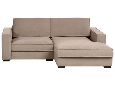 Corner Sofa KOLDING Fabric Taupe Left Hand