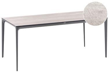 Gartentisch SOVARETO 180 cm 90 cm Holzoptik Hellgrau