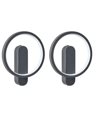 Wandlampe 2er Set BLIES Schwarz Metall LED