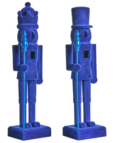 Dekofiguren 2er Set FLATEY Nussknacker 40 cm Blau