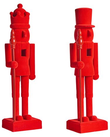 Dekofiguren 2er Set FLATEY Nussknacker 40 cm Rot