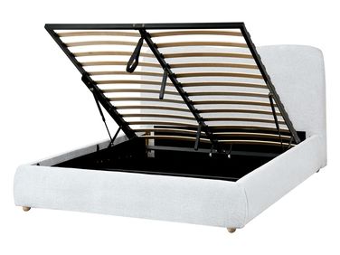 Ottoman Bed BLAGNAC Fabric Light Grey 140 x 200 cm (EU Double)