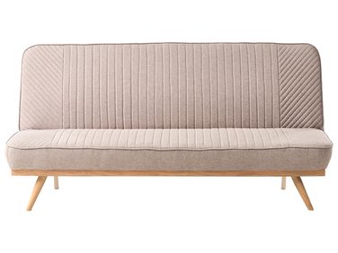 Sofa Bed 2 Seater KALFAFEL Fabric Light Brown