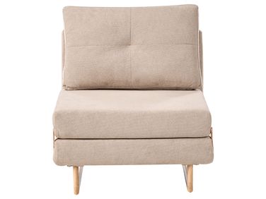 Single Sofa Bed JERSLEV Fabric Light Brown