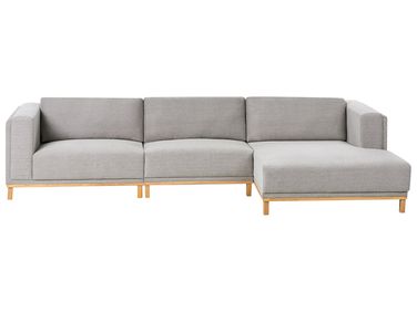 Ecksofa 5-Sitzer VENG Stoff Grau linksseitig