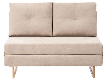 Sofa Bed 2 Seater JERSLEV Fabric Light Brown