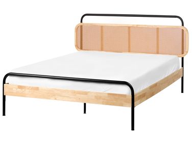 Bett mit Lattenrost Rattan BOUSSICOURT 140 x 200 cm Hellbraun