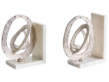 Buchstützen Set RABINA Marmor Silber