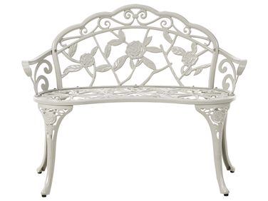 Garden Bench PIURA 88 cm Metal White