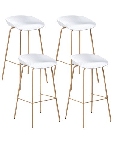 Set mit 4 Barstühlen VENLO Weiß