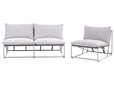 Garden Sofa Set 3 Seater PICO Grey Metal