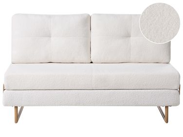 Schlafsofa 3-Sitzer JERSLEV Bouclé Cremeweiß