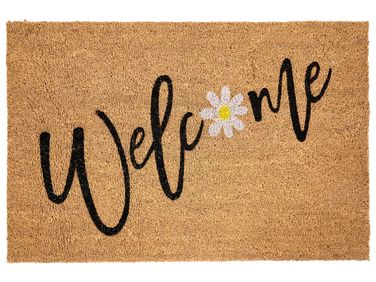 Doormat CALIBATO Natural 60 x 90 cm Text Coir
