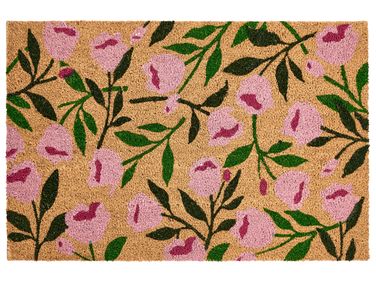 Doormat MANGUAO Natural 60 x 90 cm Flower Coir