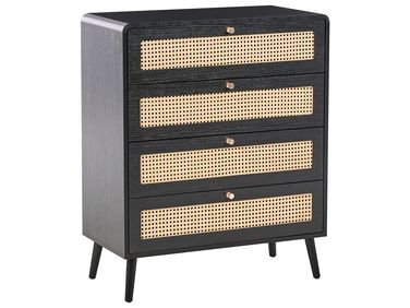 4 Drawer Chest MOURA Black