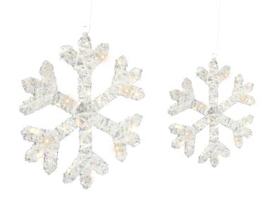 Weihnachtsdekoration 2er Set LED GURRE Schneeflocke 40/50 cm Weiß