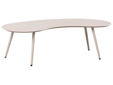 Garden Coffee Table PARORI 65 cm 130 cm Metal Beige
