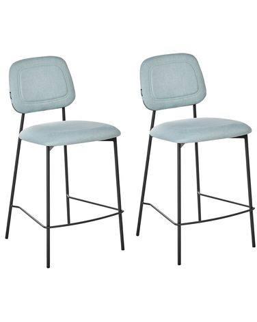 Set mit 2 Barstühlen DUETTE Stoff Hellblau