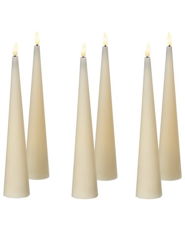 LED Kerzen 6er Set AURUM 28 cm Cremeweiß