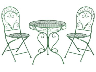 Bistro Set ALBINIA Metall Grün