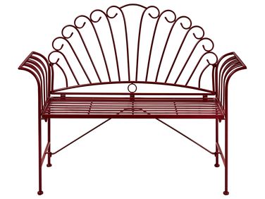 Garden Bench CAVINIA 125 cm Metal Burgundy