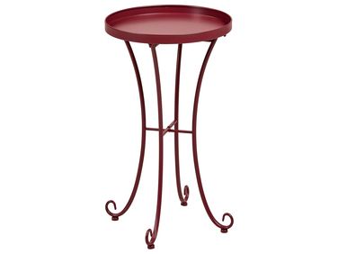 Outdoor Beistelltisch CAVINIA 40 cm 40 cm Metall Burgunderrot