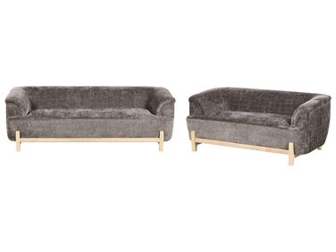 Living Room Set 5 Seater ALNOR Chenille Brown