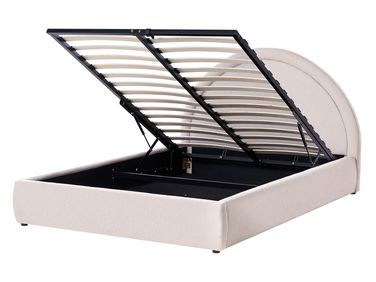 Ottoman Bed MOUZON Fabric Light Beige 140 x 200 cm (EU Double)