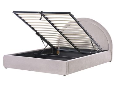 Ottoman Bed MOUZON Chenille Taupe 160 x 200 cm (EU King Size)
