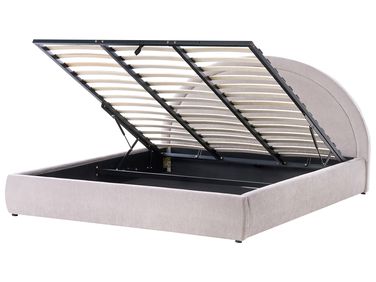 Ottoman Bed MOUZON Chenille Taupe 180 x 200 cm (EU Super King)