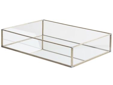 Dekotablett GRENOBLE Glas Silber