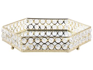 Decorative Tray VATAN Glass Gold