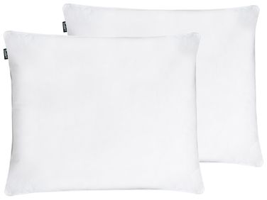 Kopfkissen 2er Set VIHREN Niedrig Entenfedern und Daunen 50 x 60 cm Weiß