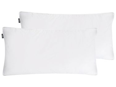 Kopfkissen 2er Set FELDBERG Hoch Entenfedern und Daunen 40 x 80 cm Weiß
