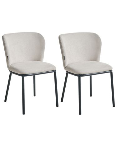 Esszimmerstuhl 2er Set ARTESIA Stoff Hellbeige