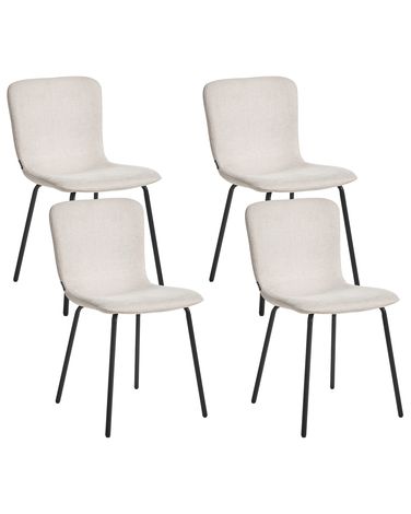 Esszimmerstuhl 4er Set CALDWELL Stoff Hellbeige