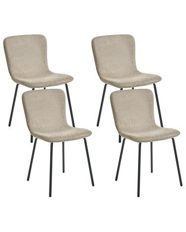 Esszimmerstuhl 4er Set CALDWELL Stoff Beige